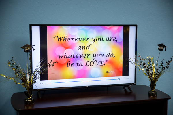 Consultation center Inspirational Saying on big screen Consultation center Inspirational Saying